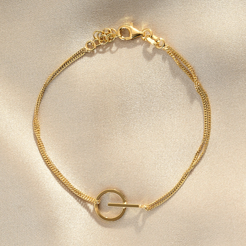 Bratara argint Stay Close gold