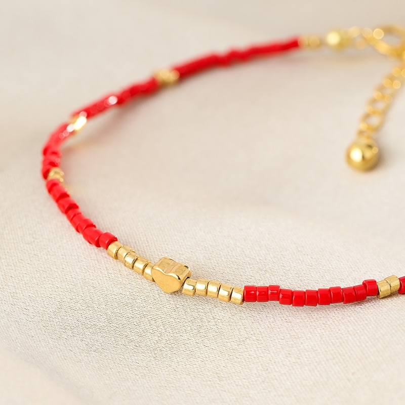 925 Sterling Silver Bracelet I Am in Love Miyuki gold