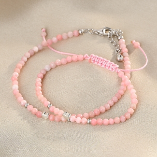 925 Sterling Silver Bracelet Thinking of you mother and daughter opal set