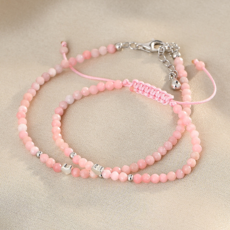 925 Sterling Silver Bracelet Thinking of you mother and daughter opal set