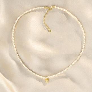 Colier argint S Heart Just Classy Touch perle gold
