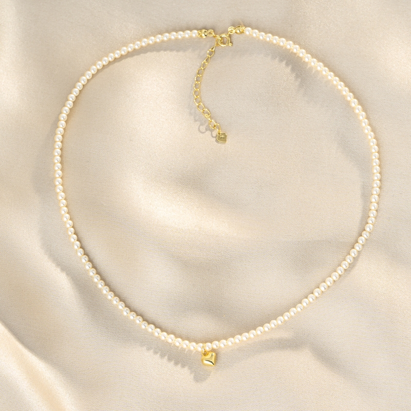 Colier argint S Heart Just Classy Touch perle gold