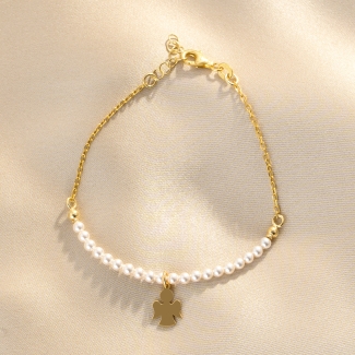 Bratara argint For My Angel pearls gold
