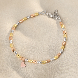 925 Sterling Silver Bracelet Heart Love at First Sight