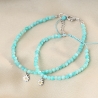 925 Sterling Silver Bracelet It's Spring amazonite mother and daughter set