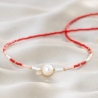 925 Sterling Silver Necklace Cool Touch Red Miyuki with pearl