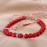 Bratara argint coral rosu cu charm