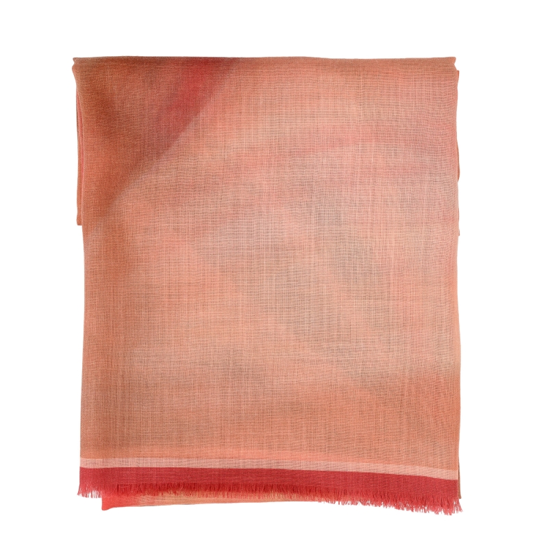 100% Wool Shawl Aquarelle. Magic Sunset
