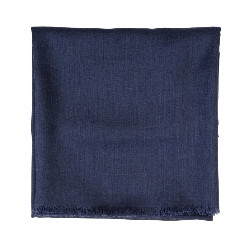 100% Wool Shawl and Silk Essencial Look navy