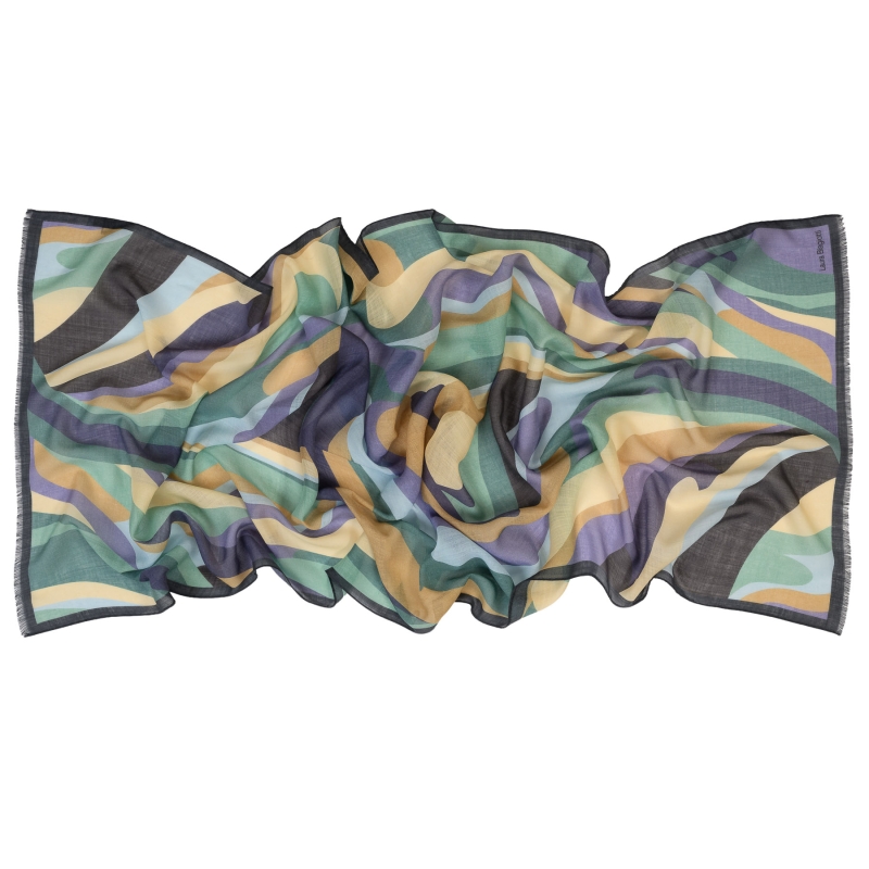 100% Wool Shawl Forest 2Fluidity