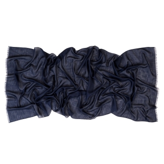 100% Wool Shawl and Silk Essencial Look navy