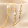 Colier argint For Her. Sparkling Pearls gold