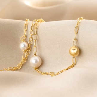 Colier argint Gold & White Cool Touch