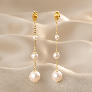 Into The Pearl Light Gold - Plated Silver Earrings
