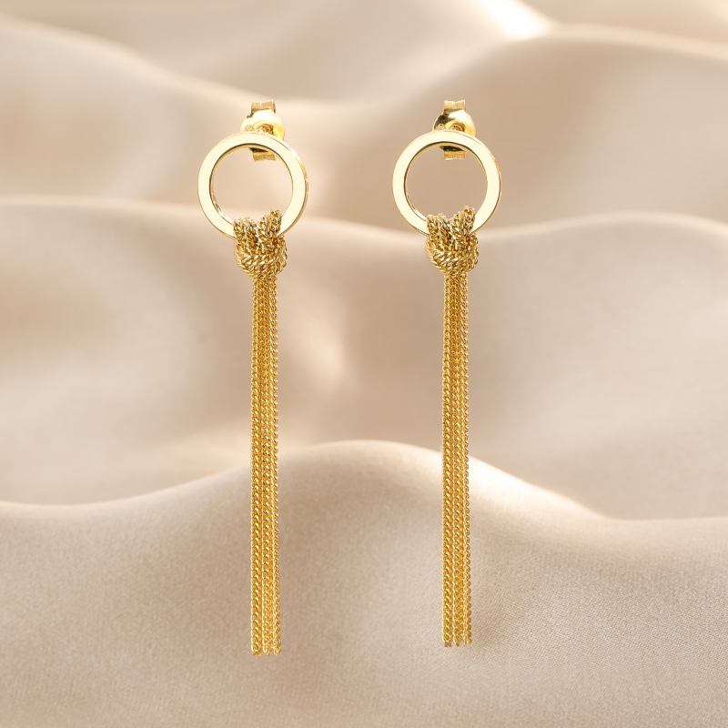 Cercei argint Knot Effect gold