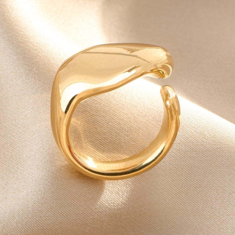 Silver Ring Nonchalance Gold-Plated