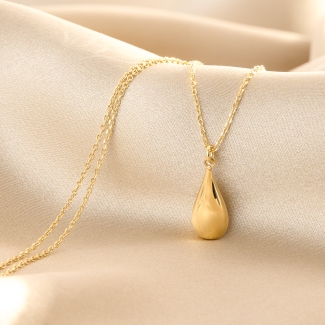 Golden Drop Gold - Plated Silver Necklace