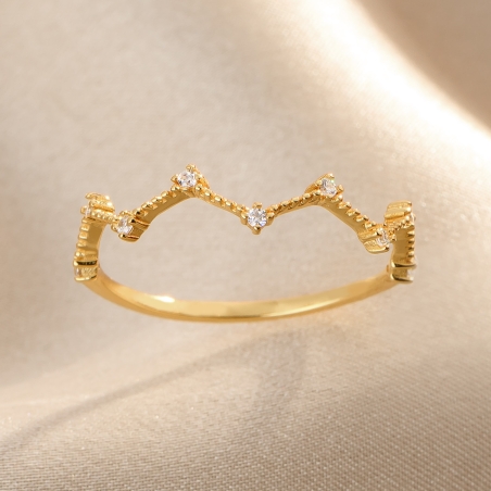 Inel argint Delicate Crown gold