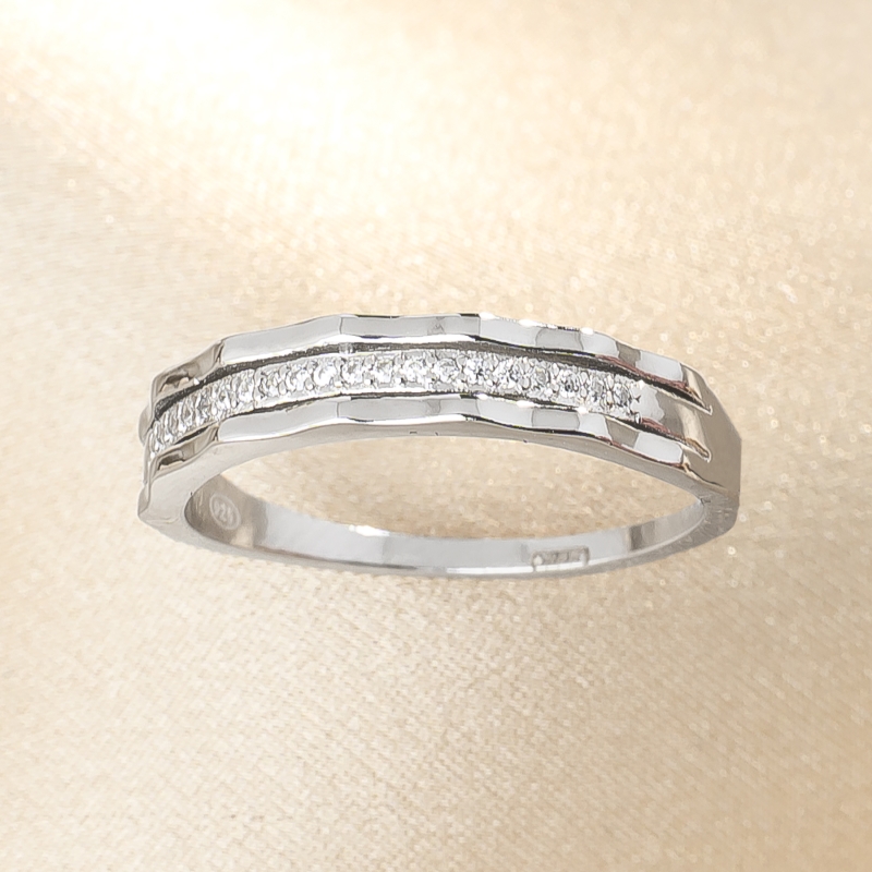 Inel argint Triple Band diamantat