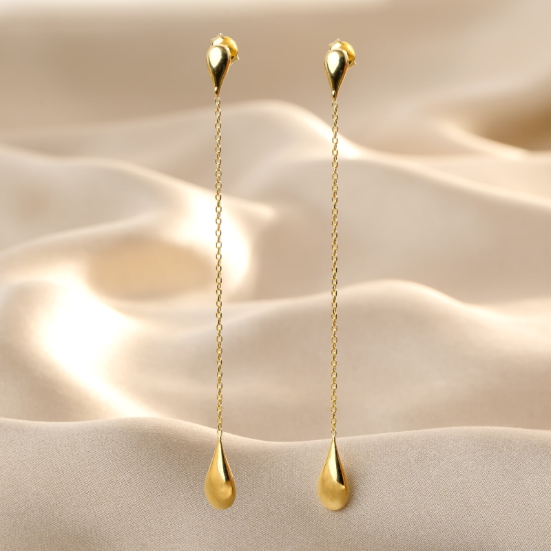 Cercei argint Liquid Allure gold