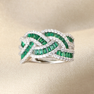 Silver Ring Emerald Prestige