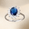Silver Ring Iconic Royal Grande Blue Zirconia