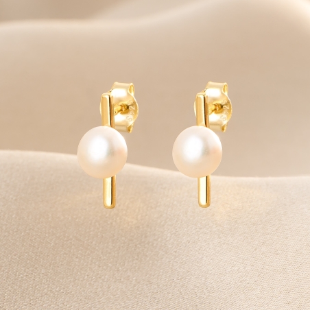 Cercei argint Pearl Vanity gold