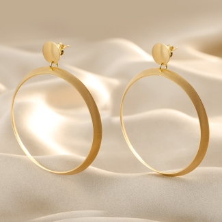 Creole En Vogue Gold - Plated Silver Earrings