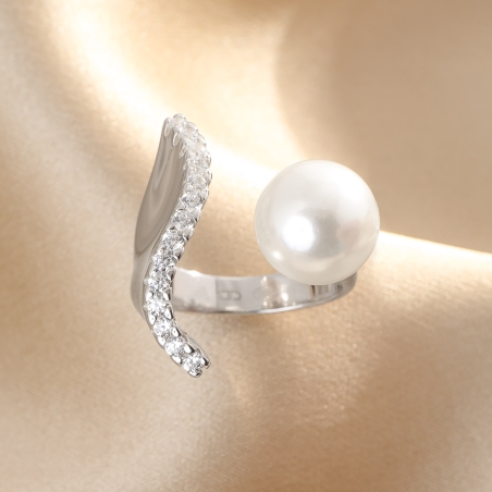 Silver Adjustable Ring Elle. La Perle