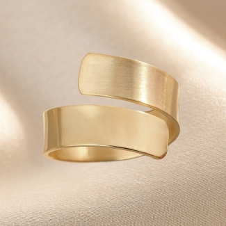 Silver Ring Second Skin Gold-Plated