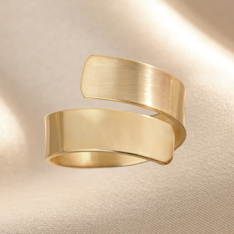 Silver Ring Second Skin Gold-Plated