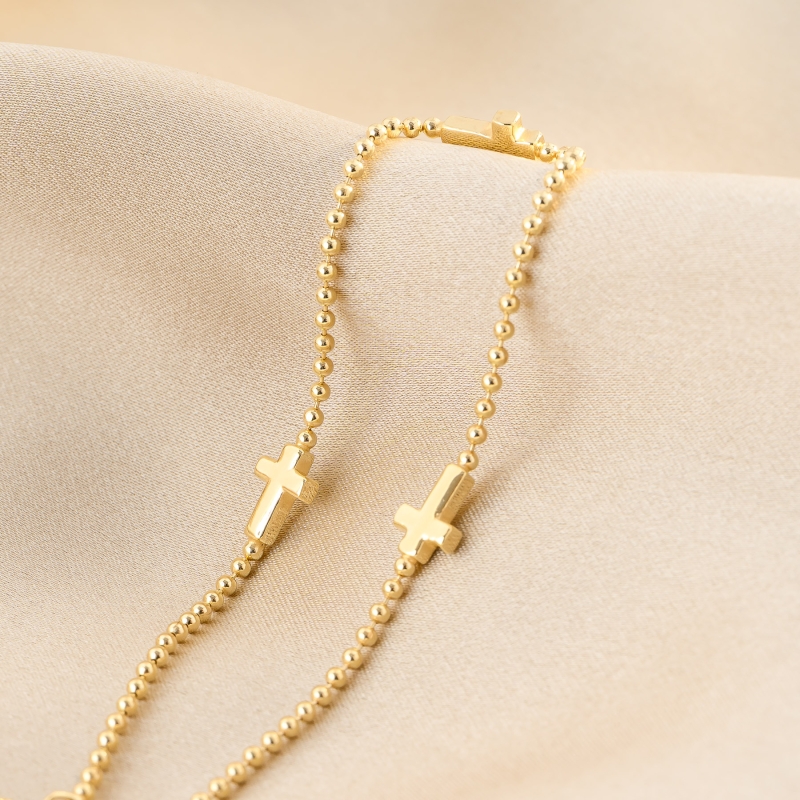 Bratara argint Cross gold
