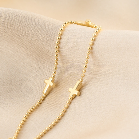 Cross Gold - Plated Silver Bracelet