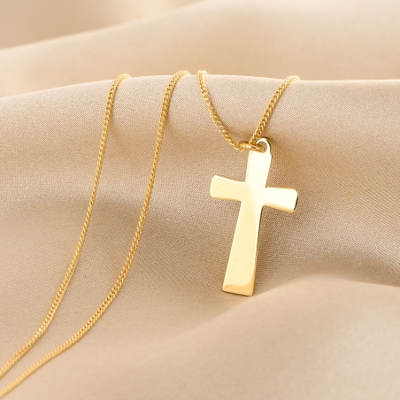 Colier argint Golden Cross