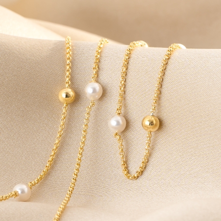 Pearl Glow Gold Gold - Plated Silver Necklace