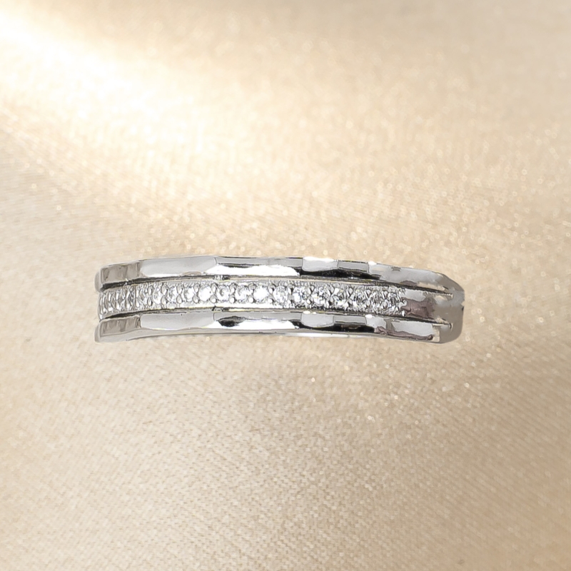 Inel argint Triple Band diamantat