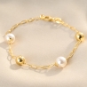 Dual Glow Pearl Gold - Plated Silver Bracelet