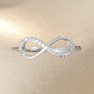 Silver Ring Infinity Symbol zirconia