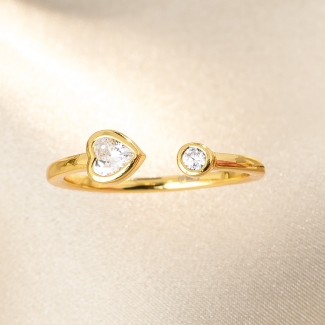 Heart Glow Gold-Plated Silver Ring