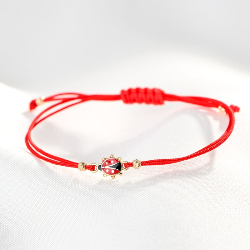 Love Is Here with Lady Bug 14K Gold Bracelet