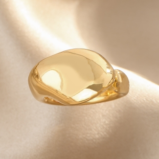 Silver Ring Nonchalance Gold-Plated