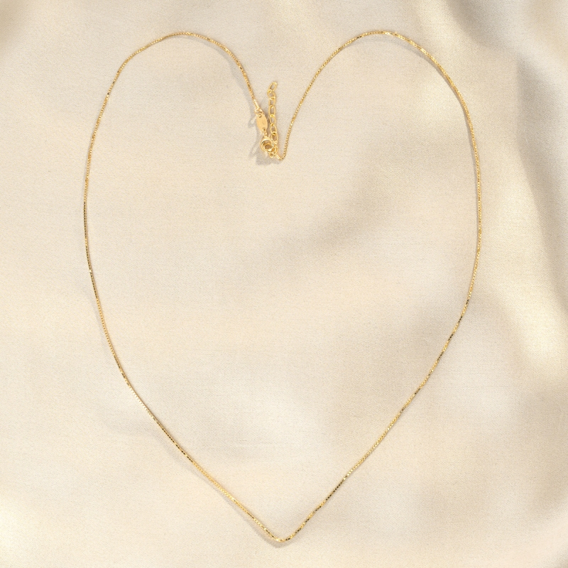 Lantisor argint placat cu aur 18K, 60 cm +