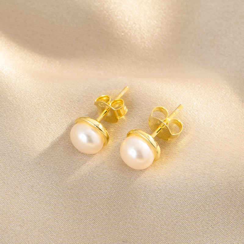 Cercei argint Iconic Grace Pearl gold