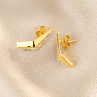 Mirror in the City Gold - Plated Silver Earrings