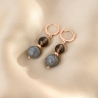 Smoky Quartz Labradorite Silver Earrings