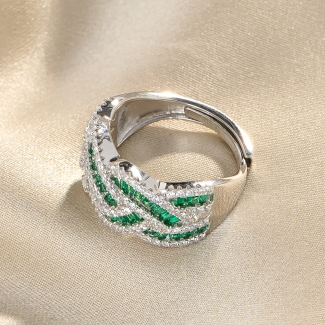 Inel argint Emerald Prestige