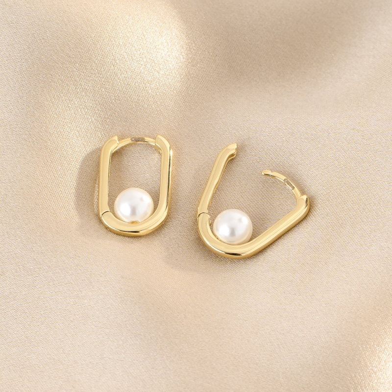 Urban Pearl Gold - Plated Silver Earrings