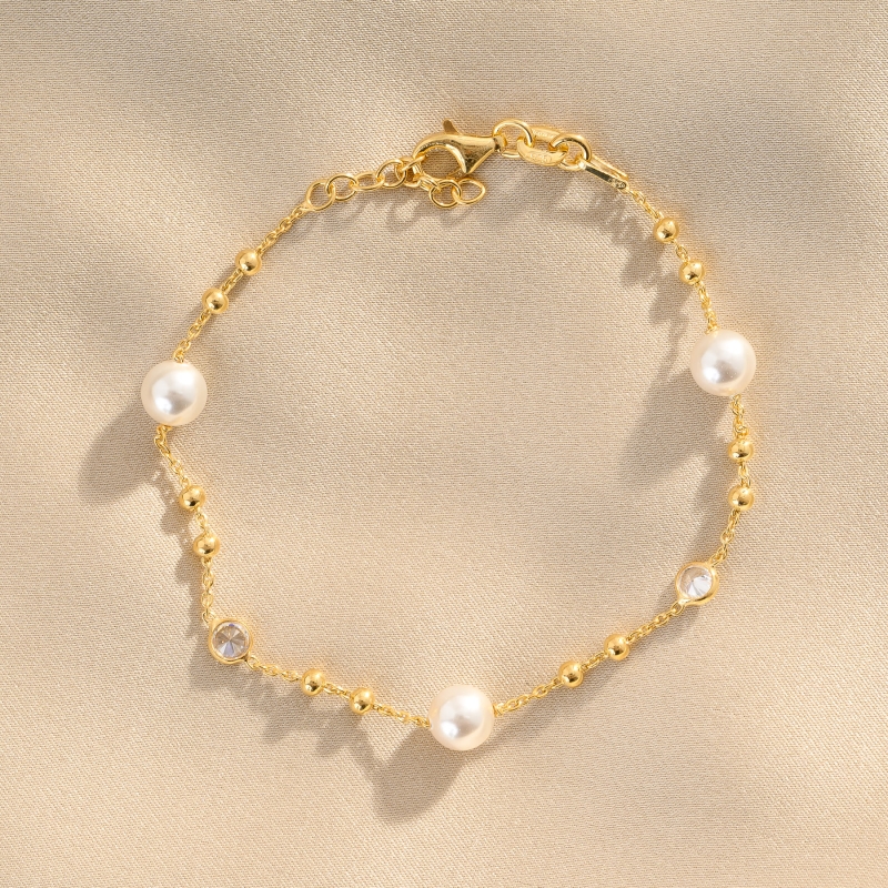 Desire Pearl Gold - Plated Silver Bracelet