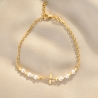 Bratara argint For My Faith pearls gold