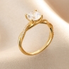 Inel argint Solitaire Brilliance gold
